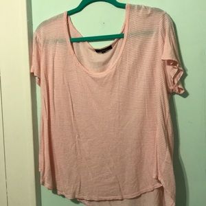 Pink and White striped tee